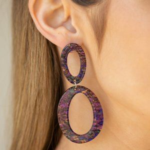 NWT Hey HAUTE Rod Multi colored acrylic post back earrings